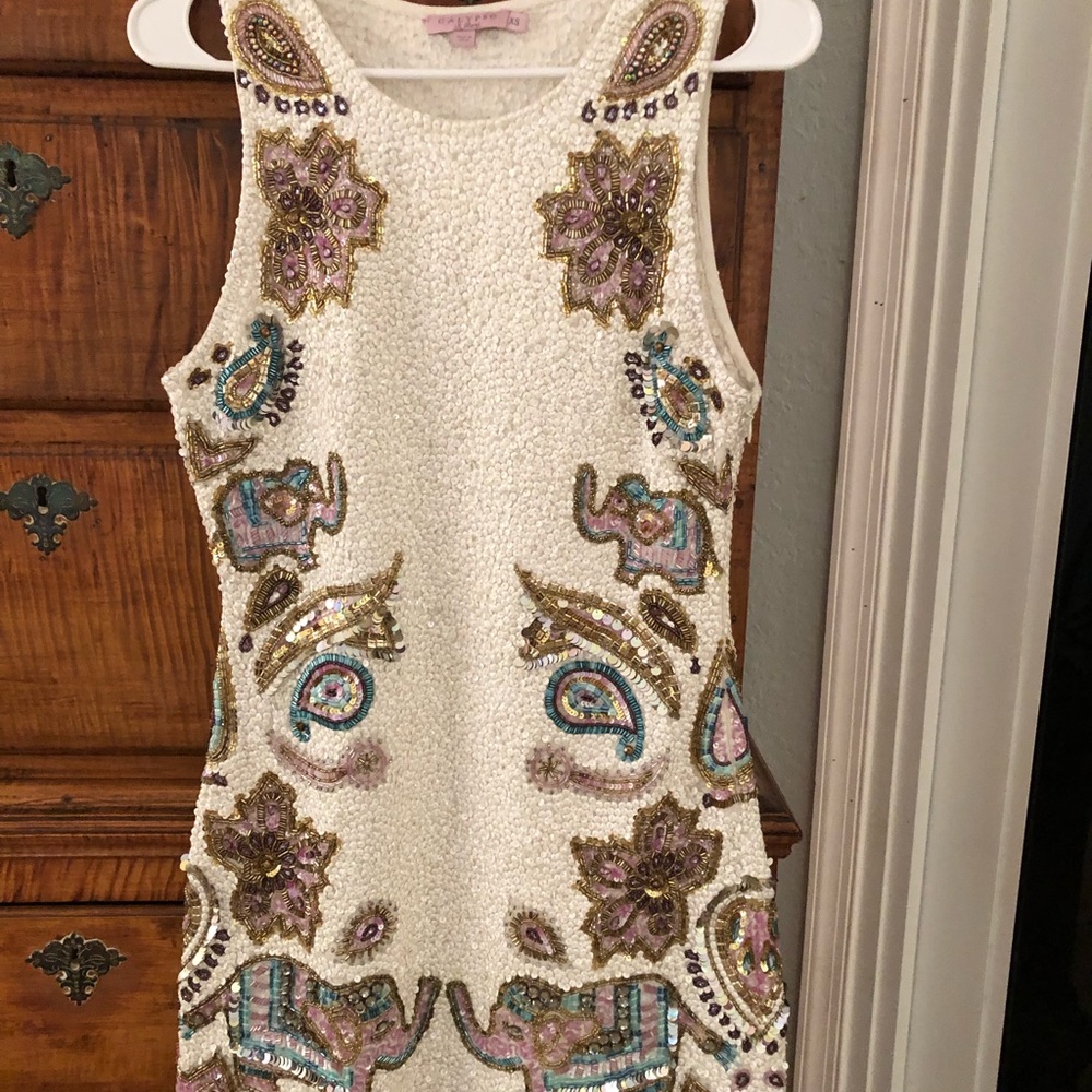 Stunning Beaded Calypso Mini Dress NWOT